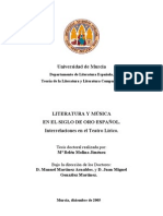 Literatura y Música en El Siglo de Oro Español