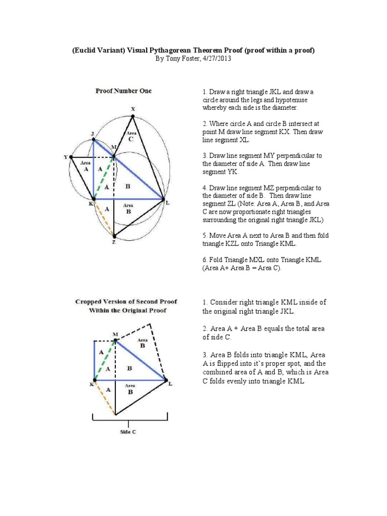 Euclid Variant Pythagorean Theorem (Visual Proof) | PDF