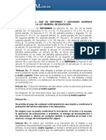 Ley General de Educación 2013. Decreto de Reforma.