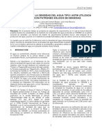 Determinación de la Densidad del Agua Tipo I ASTM utilizada en CENAM con Patrones Sólidos de Densidad