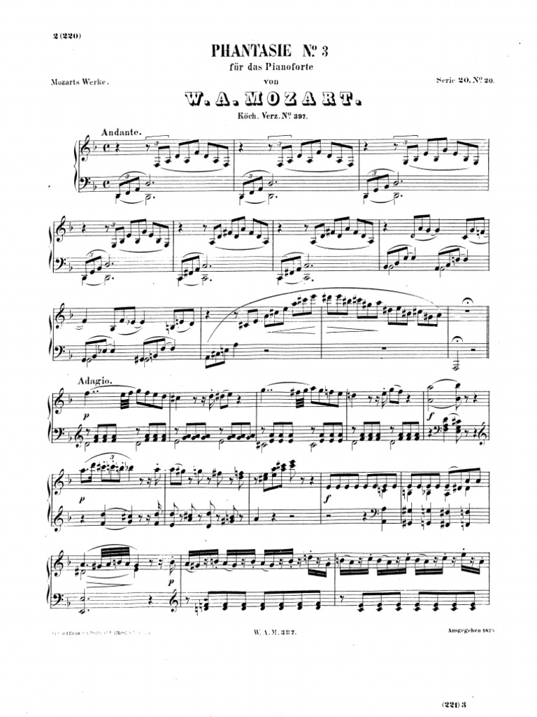 Mozart Fantasy in D minor