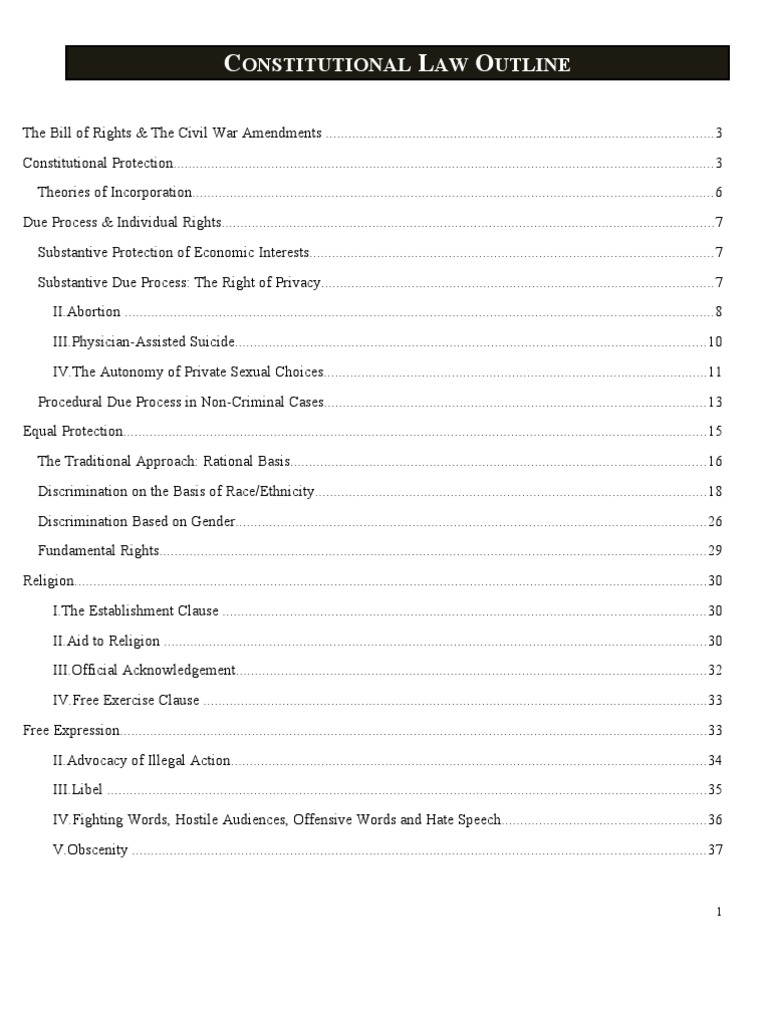 Constitutional Law Overview & Key Amendments | PDF | Incorporation Of ...