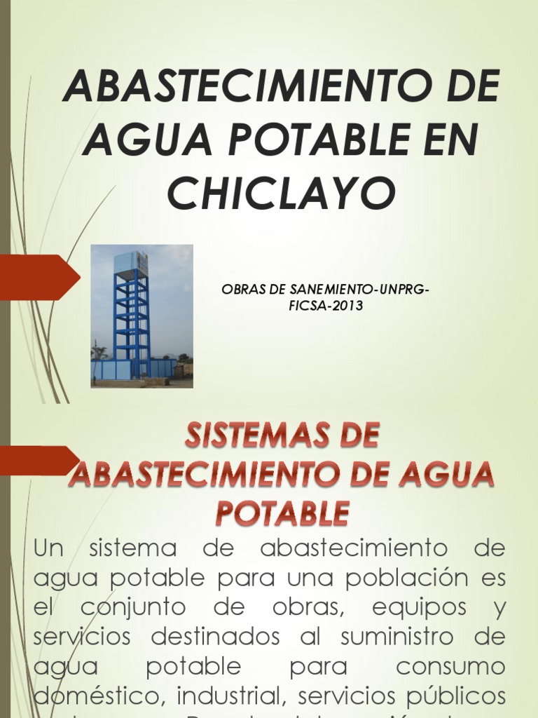 Abastecimiento de Agua en Chiclayo 2025 | PDF | Red de abastecimiento ...
