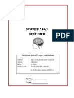 SCIENCE 018/1 Section B: NAME - YEAR