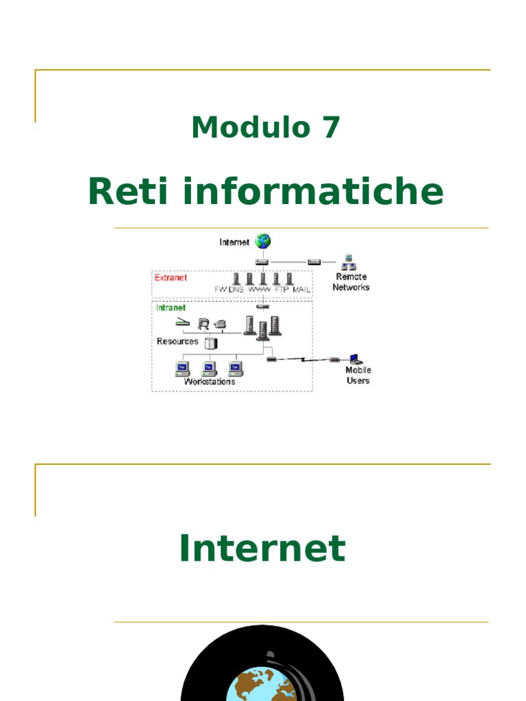 ECDL Modulo 7 - Reti Informatiche | PDF