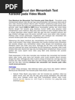 Download Cara Membuat Dan Menambah Text Karaoke Pada Video Musik by Akirinaz Ina SN138314162 doc pdf