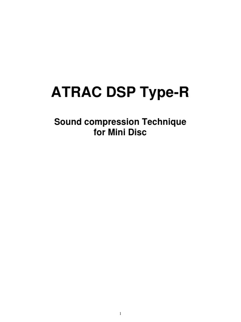 White Paper - Minidisc Atrac Type-R | PDF | Digital Signal Processing ...