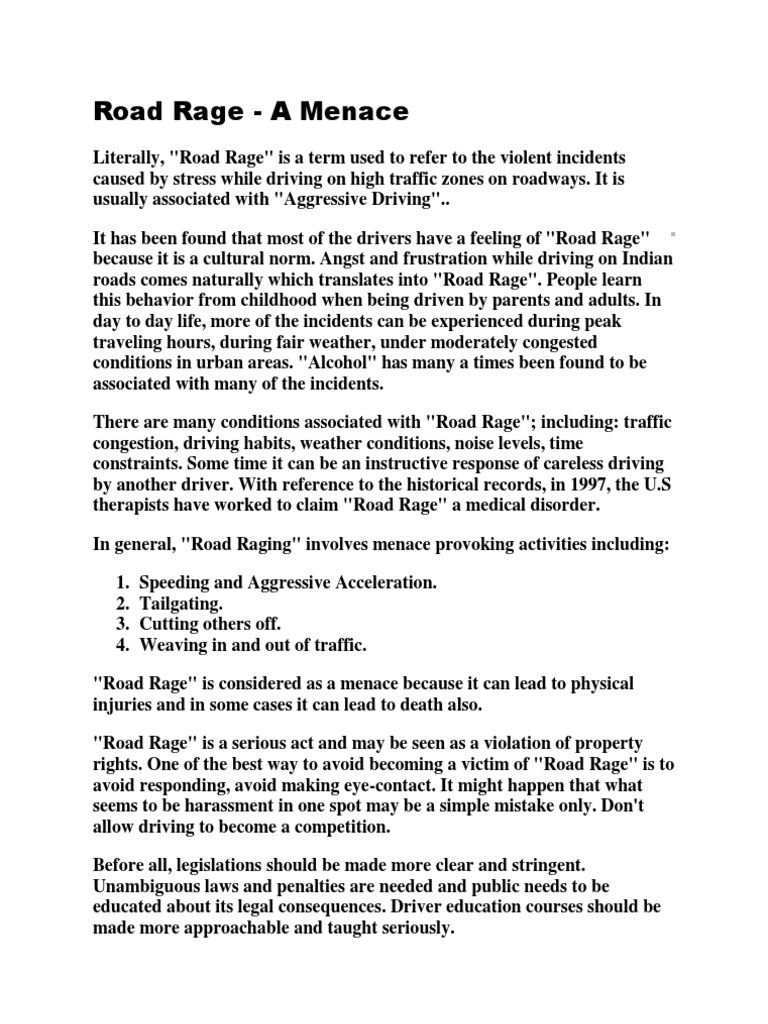 Road Rage | PDF | Lifestyle