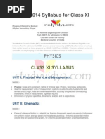 Download NEET Syllabus for Class XI by StudyVidyacom SN138321959 doc pdf