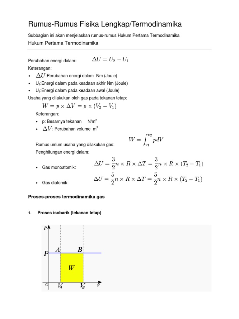 Rumus Rumus Termodinamika Docx