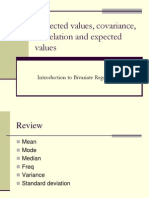 Expected Values, Covariance, Correlation and Expected Values