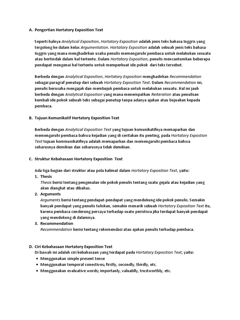 😀 Hortatory exposition contoh. Hortatory Exposition Text
