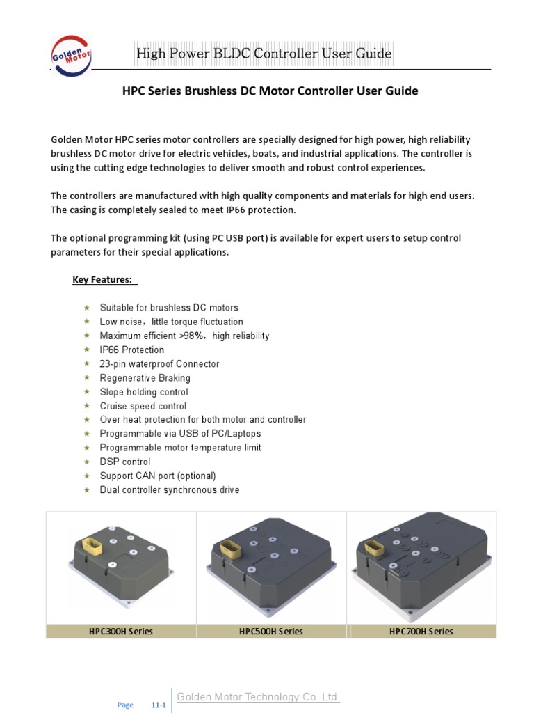 HPC Series BLDC Controller Manual | PDF | Control Theory | Direct Current