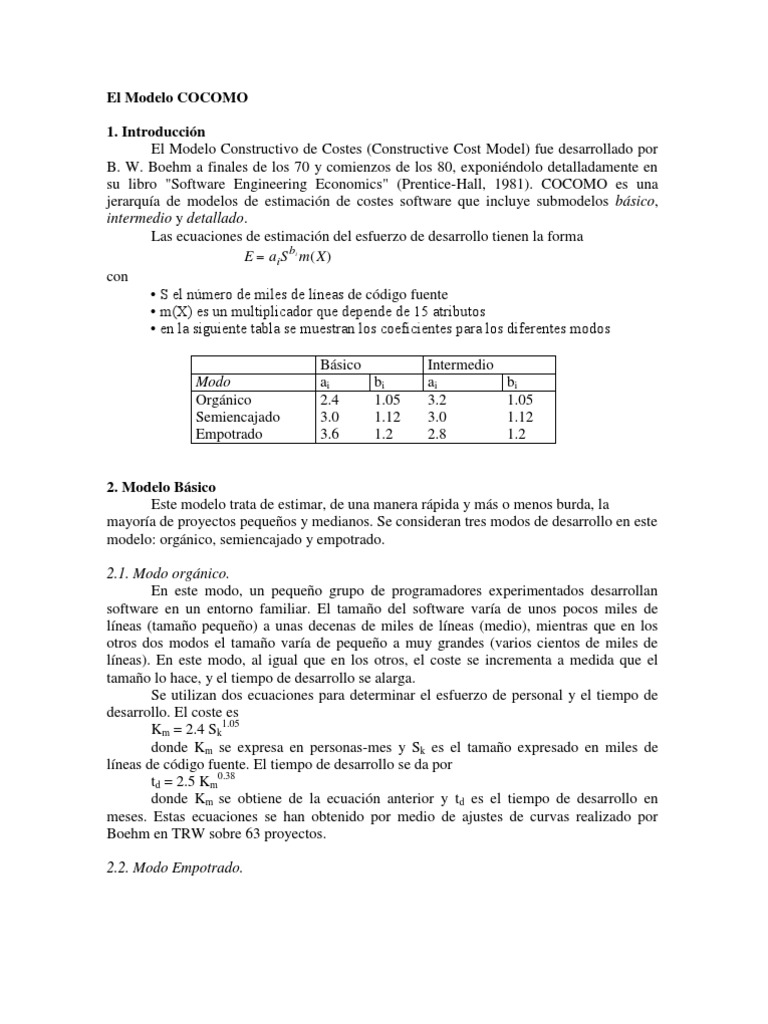 El Modelo Cocomo | PDF