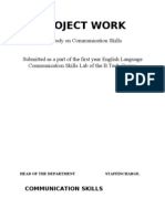 Project Work: A Study On Communication Skills