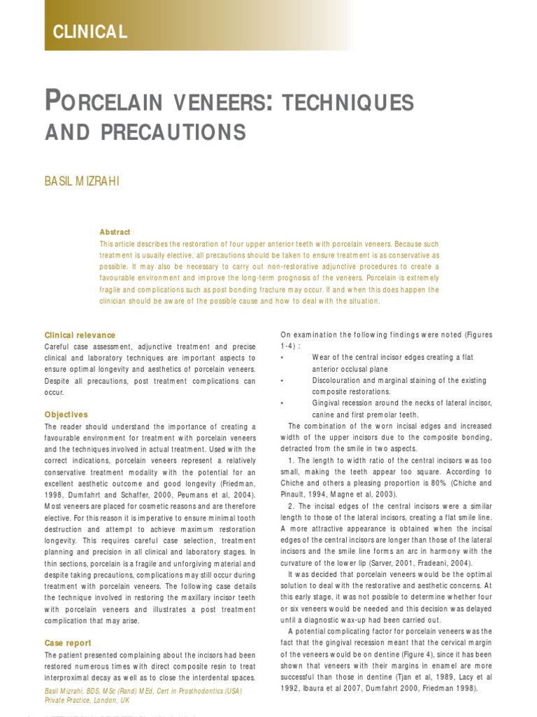 Guideline For Veneer Prep PDF Tooth Enamel Dentistry Branches