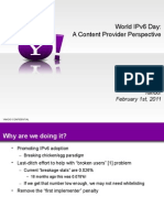 World Ipv6 Day: A Content Provider Perspective: Igor Gashinsky Principal Architect Yahoo! February 1St, 2011