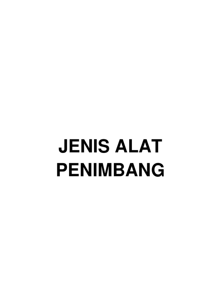 Jenis Alat Penimbang