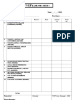 Expenses Sheet: Date: - / - / 2013 Name: - Territory