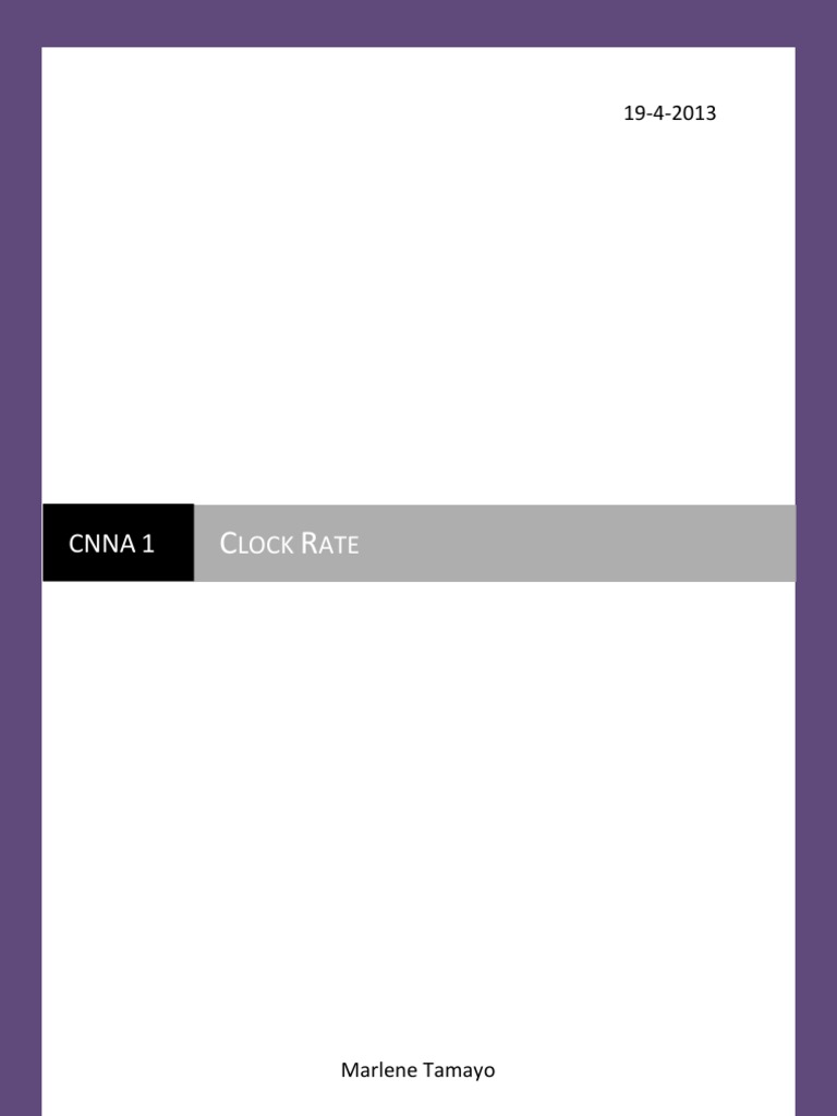 Clock Rate Descargar gratis PDF Redes de computadoras Red de