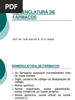1 - NOMENCLATURA DE FÁRMACOS