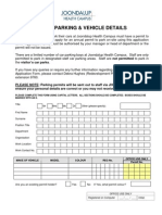 Staff Parking & Vehicle cDetails Form