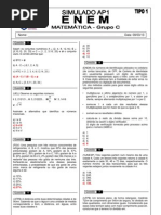 Ap1 Simulado Enem Matematica t1 Gabarito