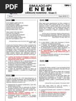 Ap1 Simulado Enem Ciencias Humanas t1 Gabarito