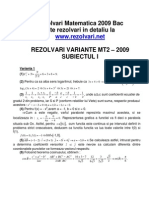 BAC - Rezolvari Matematica 2009