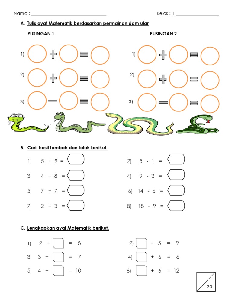 Latihan Matematik Tahun 1 Pdf