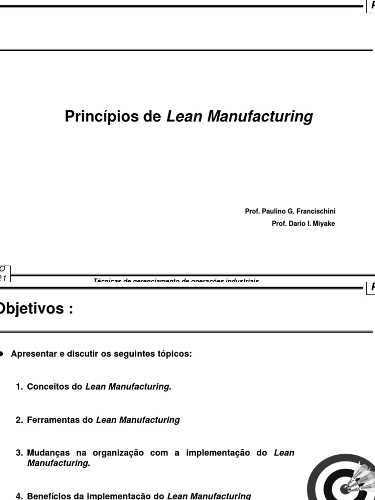 Princípios do Lean Manufacturing | PDF | Fabricação enxuta | Cadeia de ...