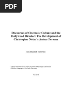 Discourses of Cinematic Culture and the   Hollywood Director- The Development of  Christopher Nolan’s Auteur Persona