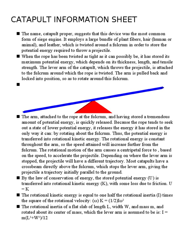 Catapult Info Sheet PDF Torque Lever