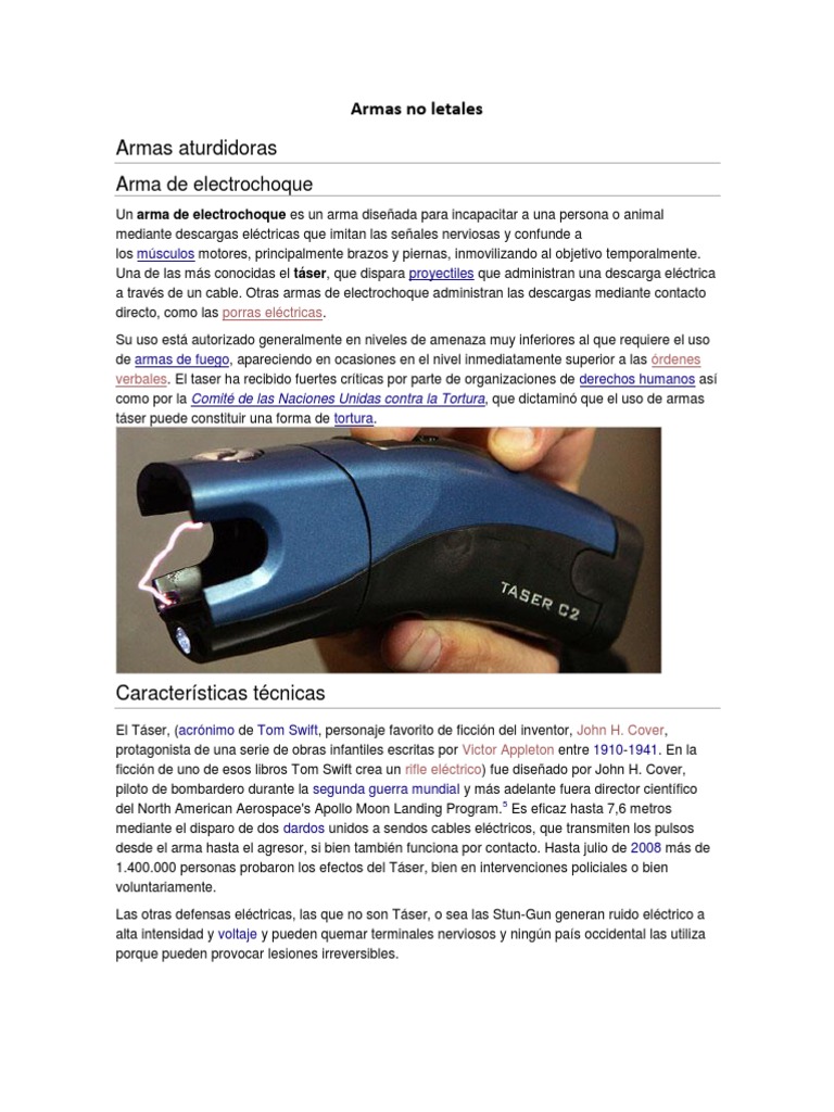Arma de electrochoque - Wikipedia, la enciclopedia libre