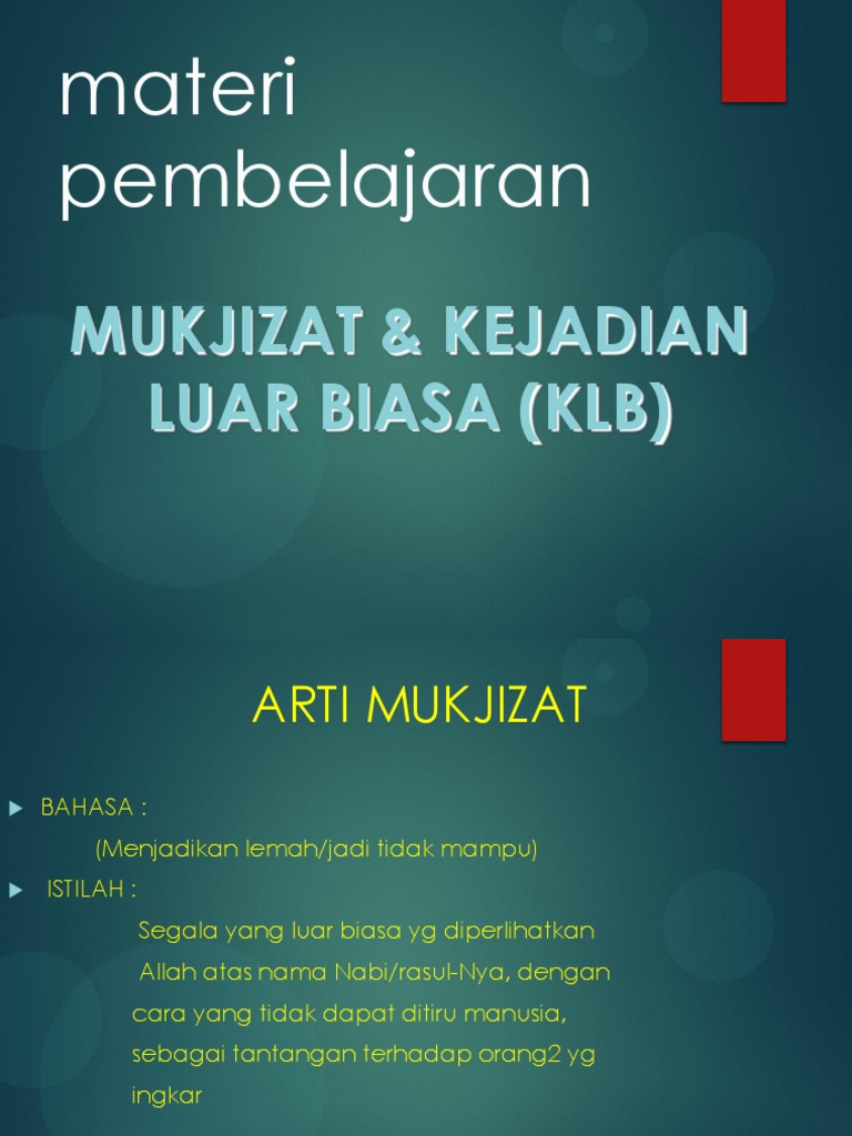 Aqidah Akhlak Mukjizat Klb Lain Bab Ii