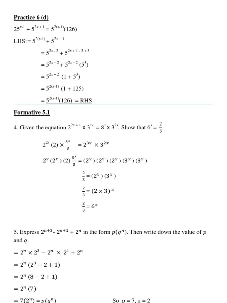 Algebraic Equation Solutions and Steps | PDF | Science & Mathematics