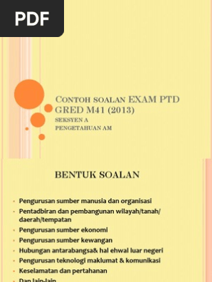 Contoh Soalan Exam Ptd Gred M41 2013 Pdf Pdf