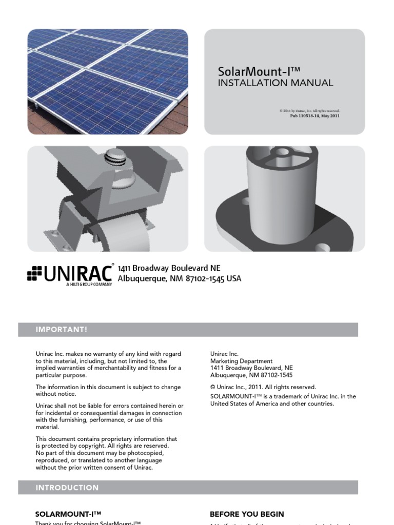 Solarmount I Installation | PDF