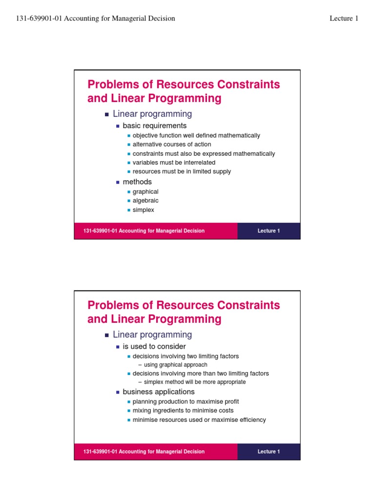 Linear Programming | PDF | Linear Programming | Labour Economics