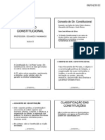 (Dir. Constitucional - slides aulas I e II - Classificação das Constituições
