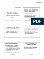 (Dir. Constitucional - Slides Aulas I e II - Classificação Das Constituições