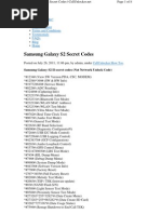 Samsung Galaxy s2 Secret Codes