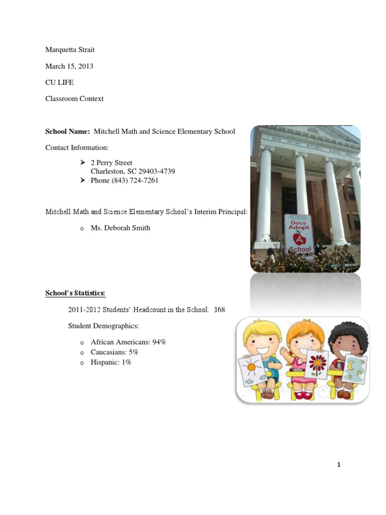 School Name Mitchell Math and Science Elementary School PDF Classroom Teachers