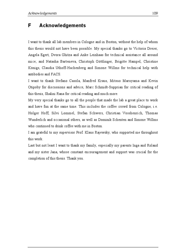 14 Dissertation Acknowledgements Examples - ()