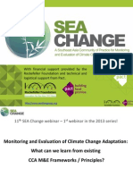 SEA Change webinar "Monitoring and Evaluation of Climate Change Adaptation Interventions