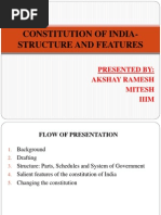 Download Constitution of India- Structure and Features Ppt by Akshay Ramesh SN138444976 doc pdf