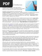 Relative Humidity and Dew Point Lab 2013