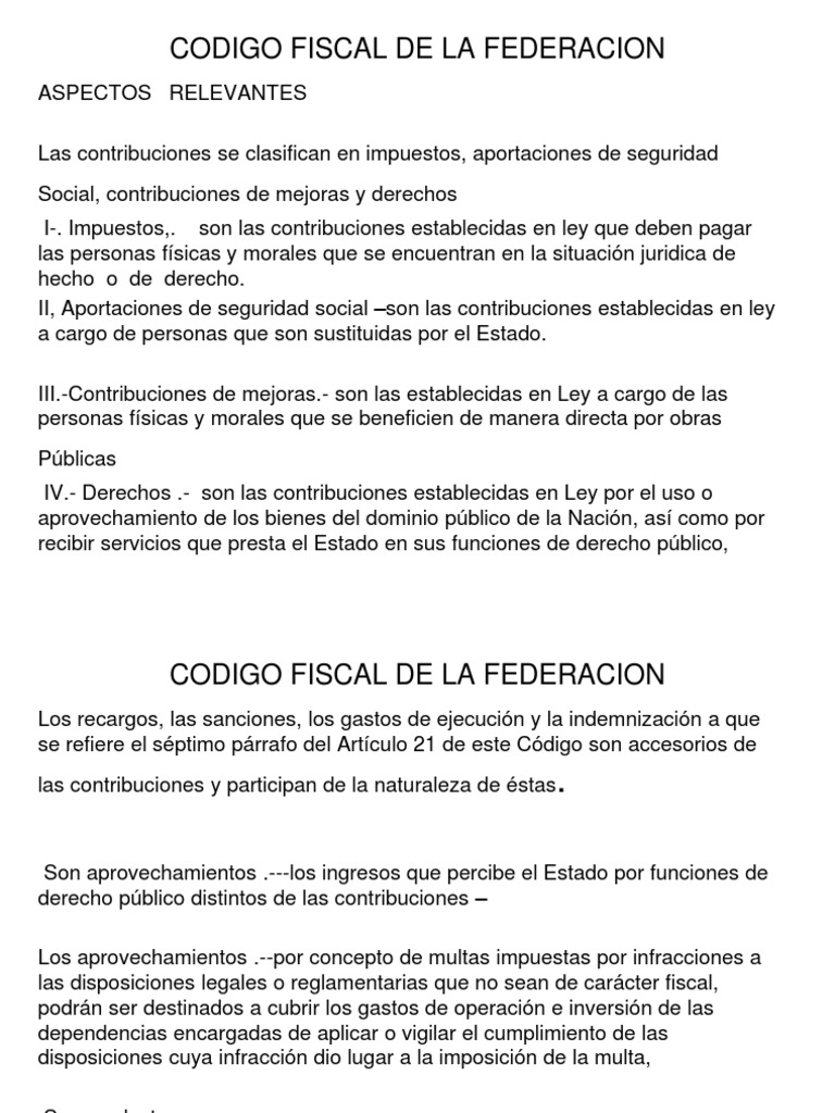 Codigo Fiscal de La Federacion | PDF | Impuesto sobre la renta | Impuestos