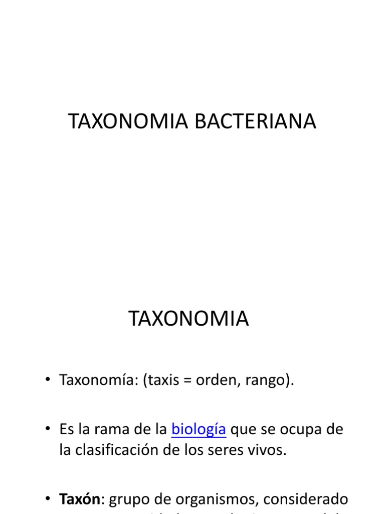 Taxonomia Bacteriana... PDF Las bacterias Taxonomía (biología)
