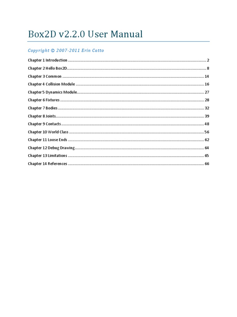 Box2d Manual | PDF | Technology & Engineering